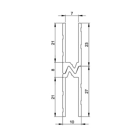 FactorRACK Perfil Macho Hembra 7 mm - Aluminio para Flightcase