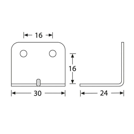 FactorRACK Refuerzo de ángulo 30 x 24 mm - Escuadra galvanizada