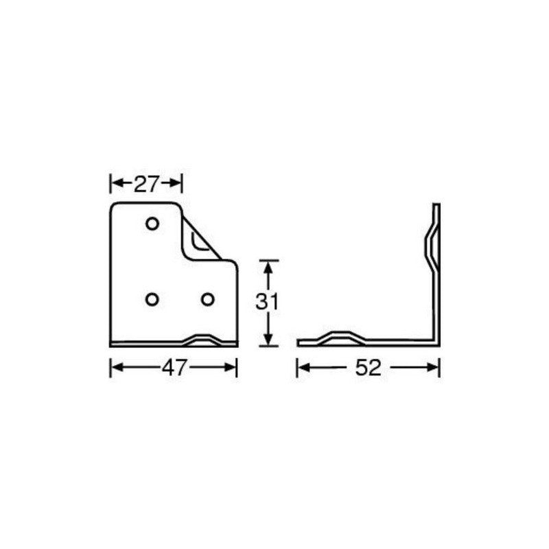 FactorRACK Refuerzo Grande - Escuadra con Rebaje 47x52 mm