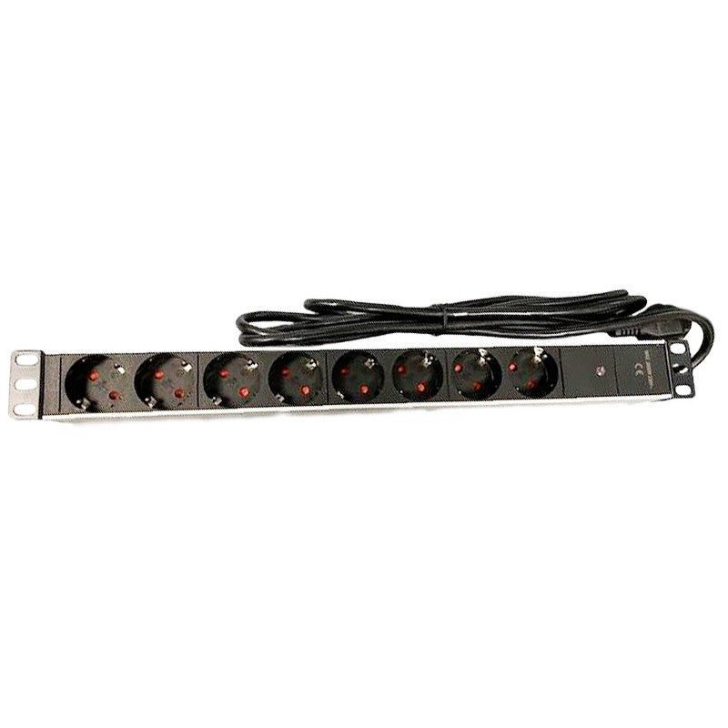 FactorRACK Regleta Rack 19" 8 Tomas Schuko - Distribución de Corriente Profesional 1U
