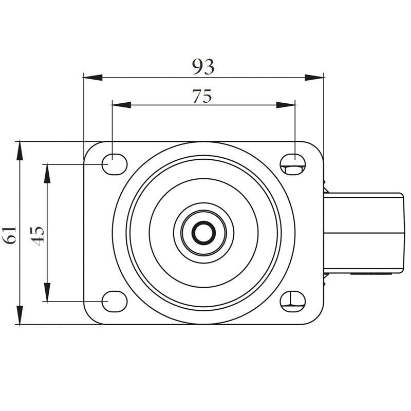 FactorRACK Rueda Azul 100mm - Giratoria para Flightcase sin Freno