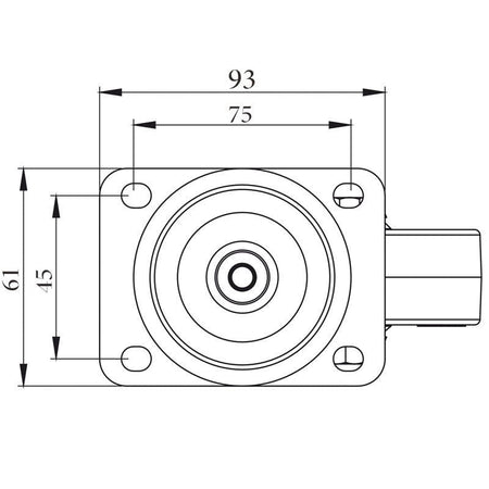 FactorRACK Rueda Azul 100mm - Giratoria para Flightcase sin Freno