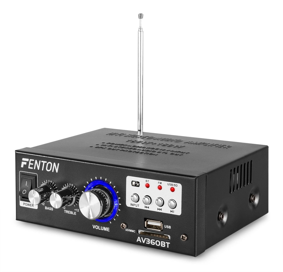 Fenton AV360BT - Mini amplificador con BT/FM/SD/USB/MP3 - Tempo Shop