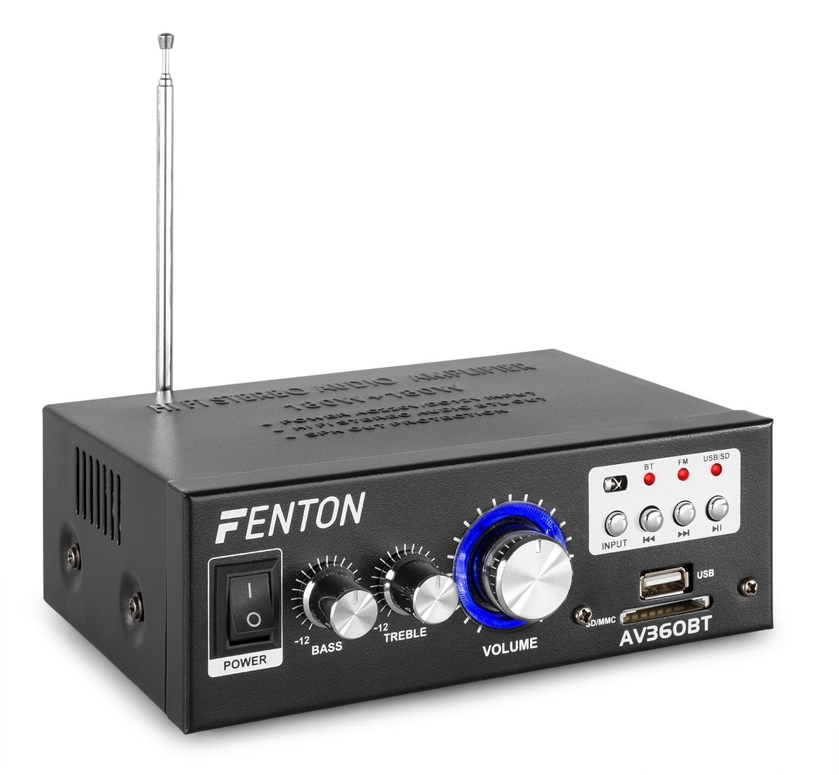 Fenton AV360BT - Mini amplificador con BT/FM/SD/USB/MP3 - Tempo Shop