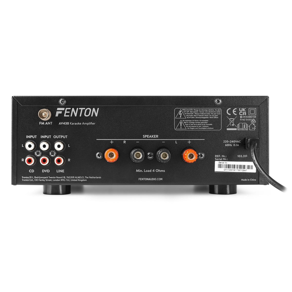 Fenton AV430B - Amplificador HiFi 2x 300W Negro - Tempo Shop