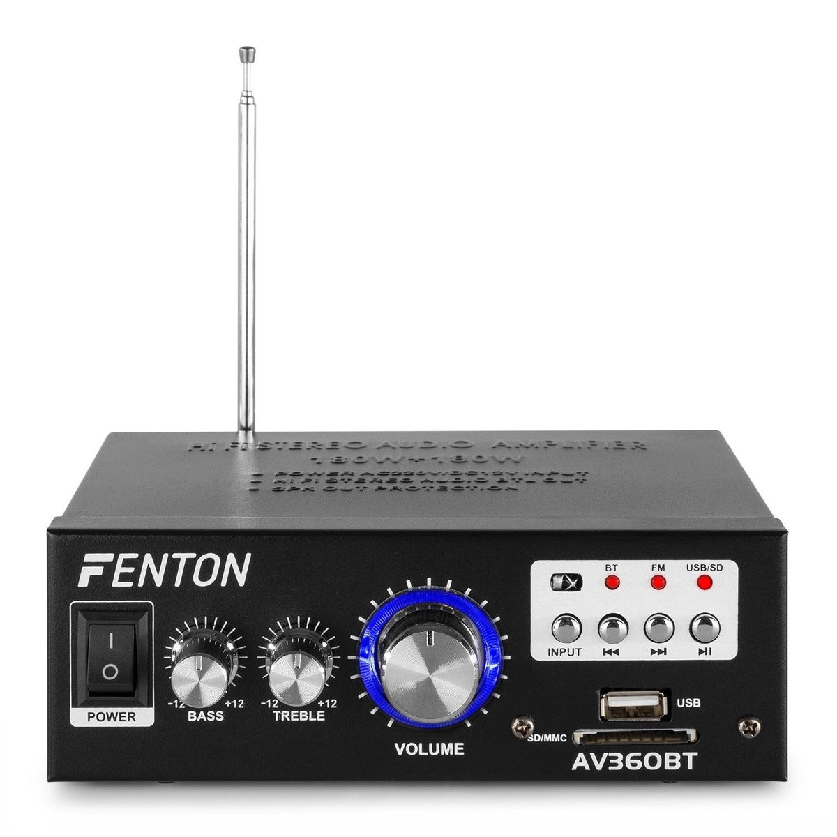 Fenton AV360BT - Mini amplificador con BT/FM/SD/USB/MP3 - Tempo Shop