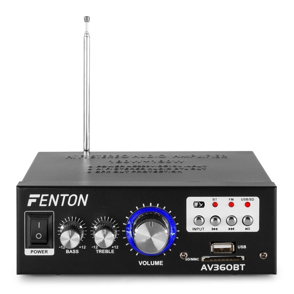 Fenton AV360BT - Mini amplificador con BT/FM/SD/USB/MP3 - Tempo Shop