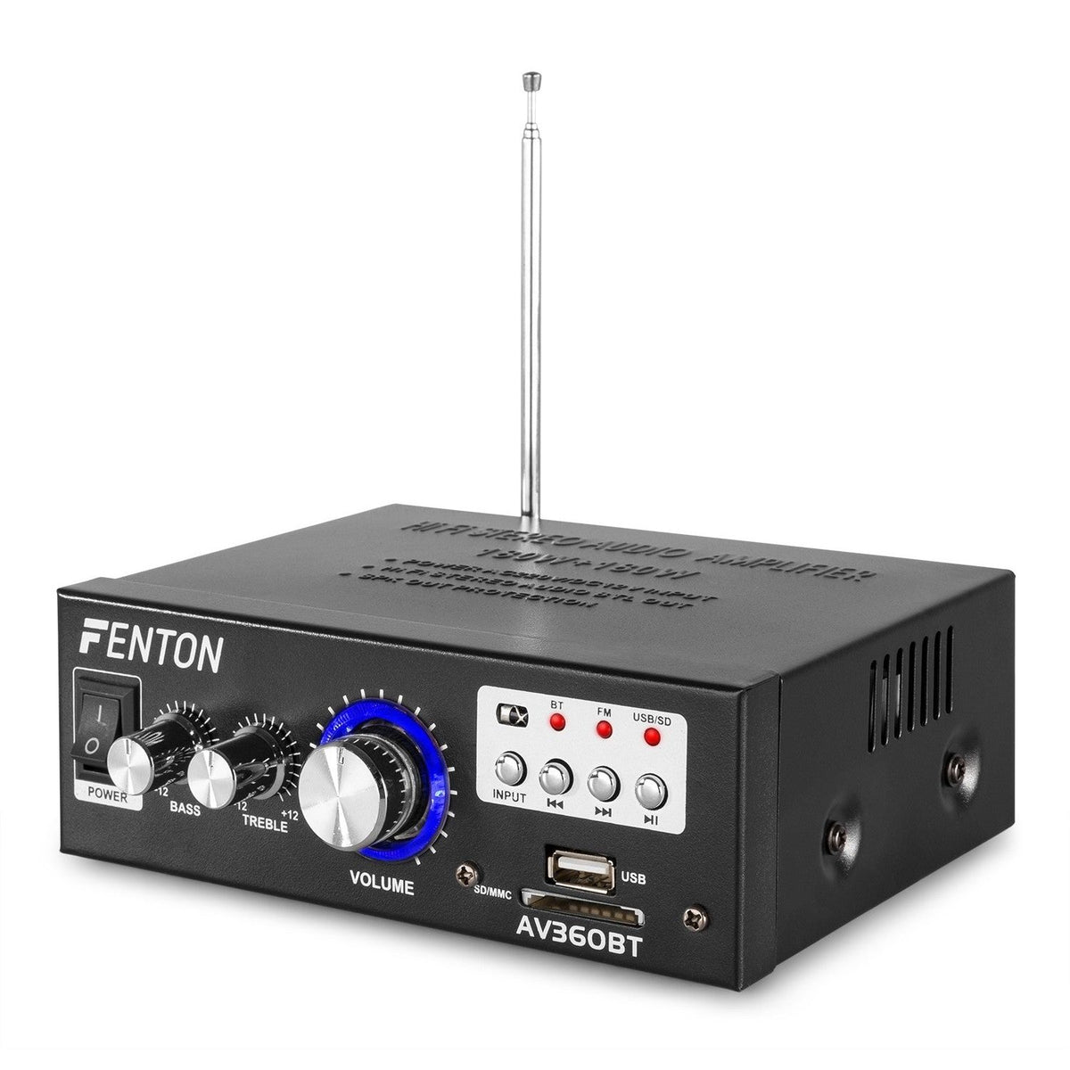 Fenton AV360BT - Mini amplificador con BT/FM/SD/USB/MP3 - Tempo Shop