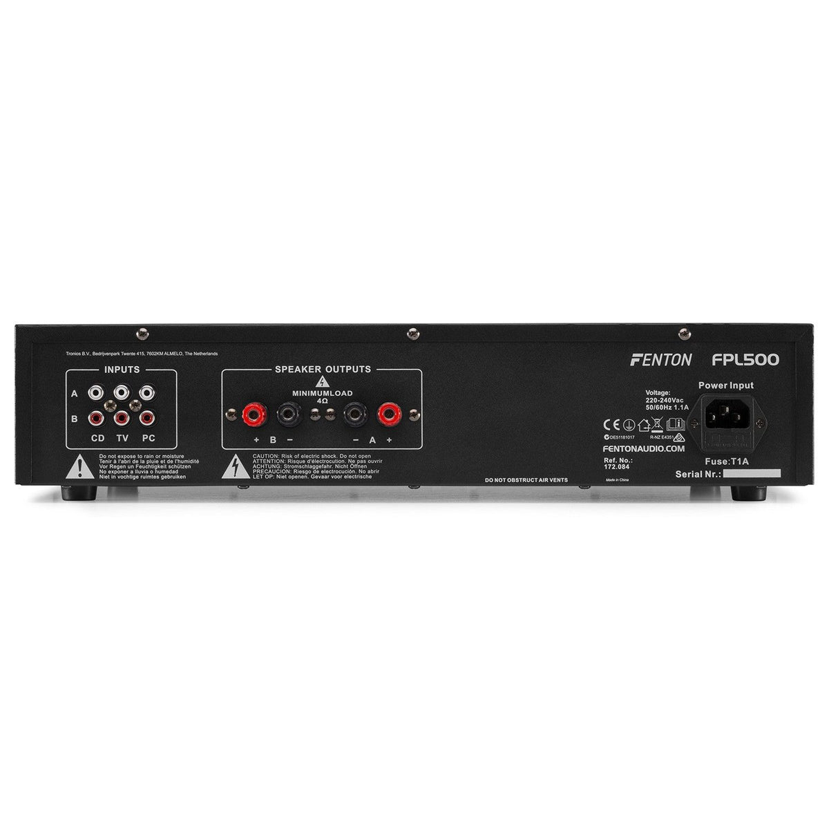 Fenton FPL500 - Amplificador Digital LED azules + EQ - Tempo Shop