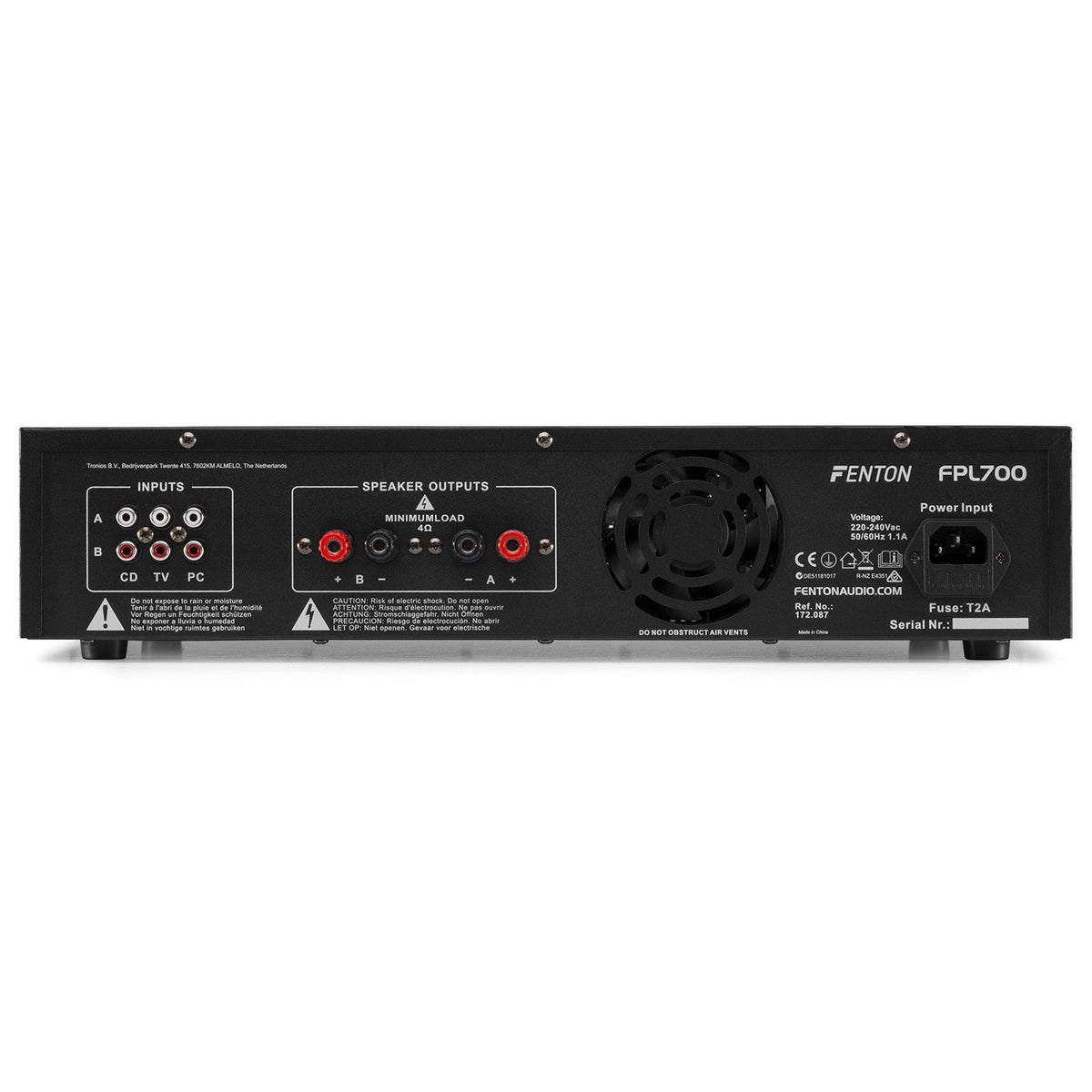 Fenton FPL700 - Amplificador Digital LED azules + EQ - Tempo Shop