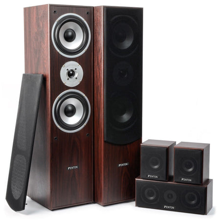 Fenton HF5W - Sistema Home Theatre 5.0 - Nogal - Tempo Shop