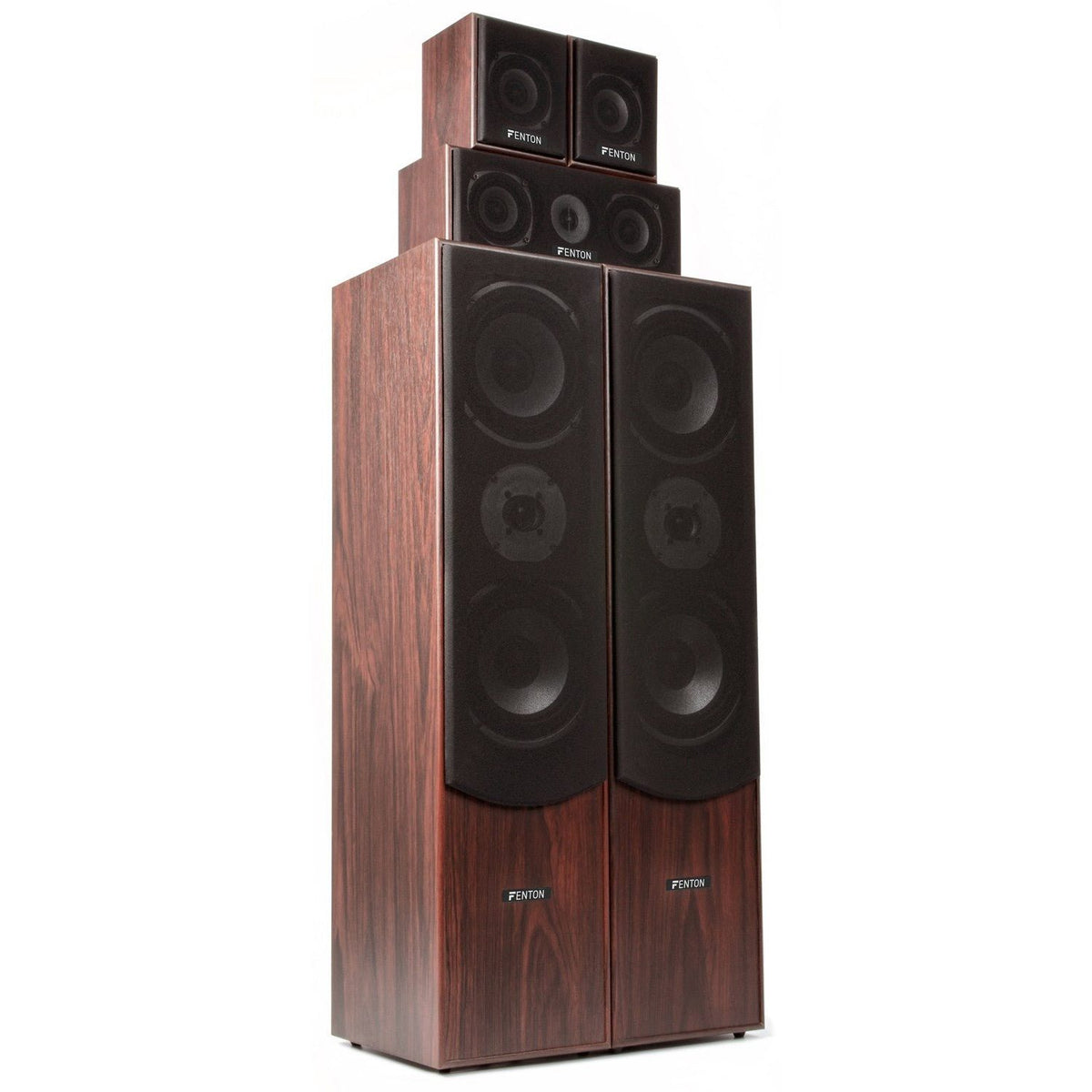 Fenton HF5W - Sistema Home Theatre 5.0 - Nogal - Tempo Shop