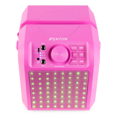 Fenton KAR50P - Altavoz Karaoke con efecto de luz LED Rosa - Tempo Shop