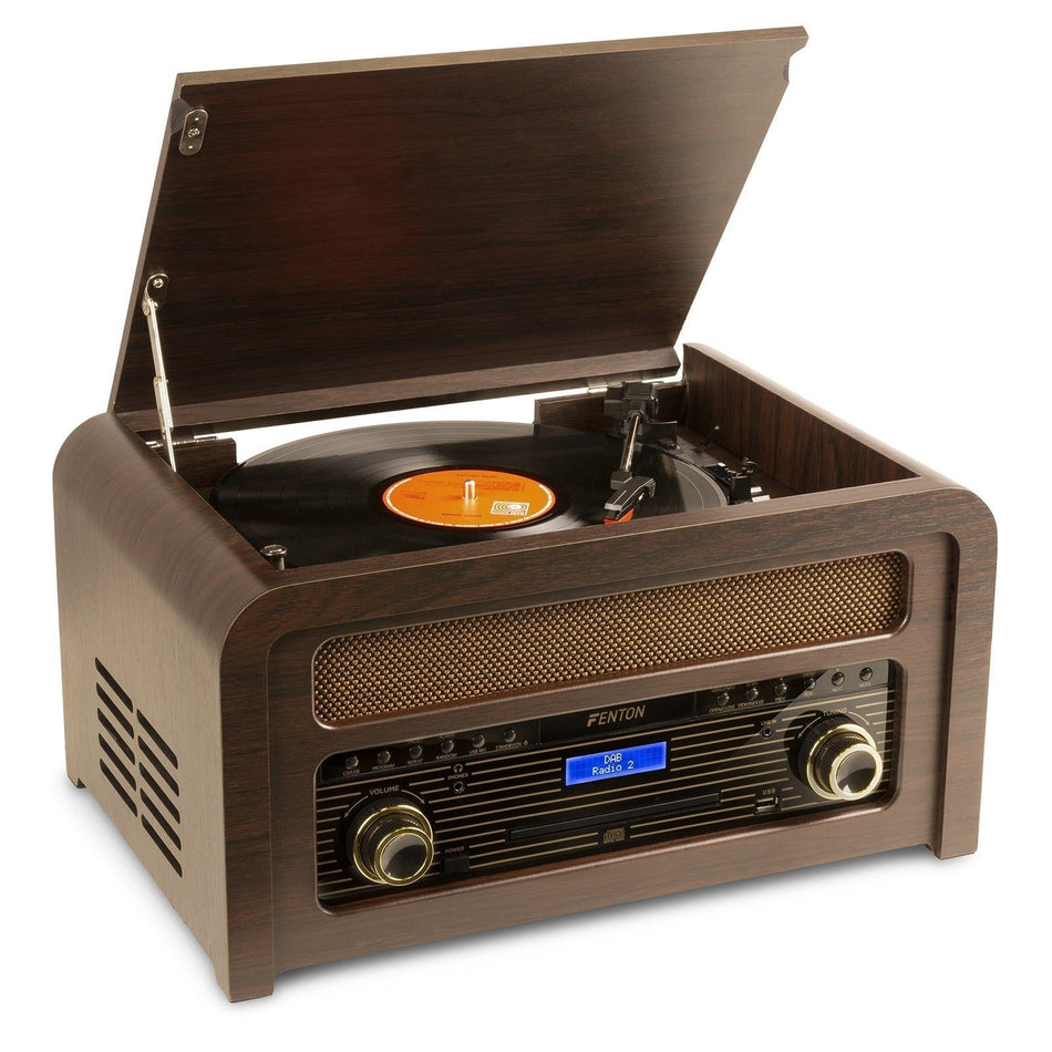 Fenton Nashville - Giradiscos Vintage Madera oscura - Tempo Shop