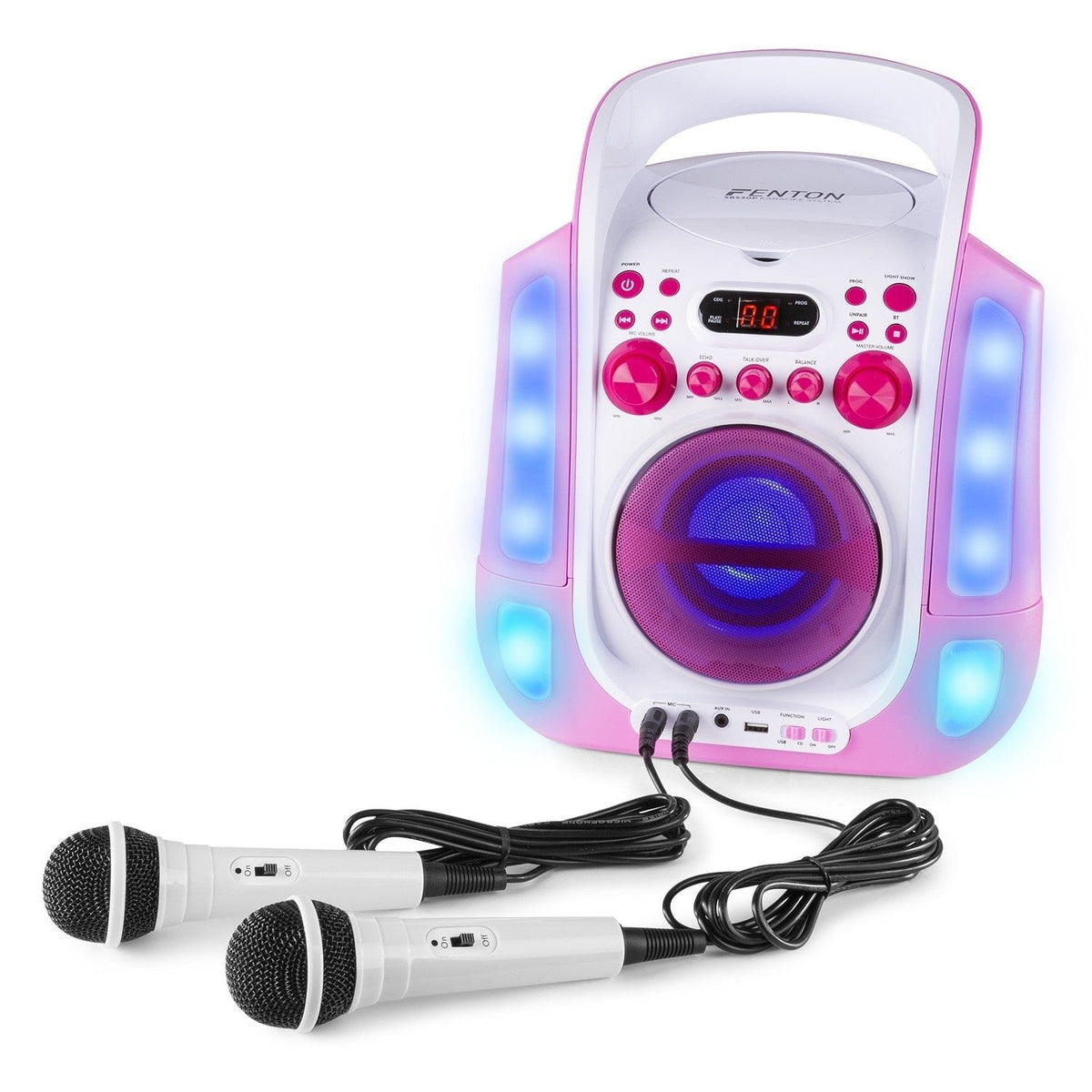 Fenton SBS30P - Sistema Karaoke con CD y 2 micros Rosa - Tempo Shop
