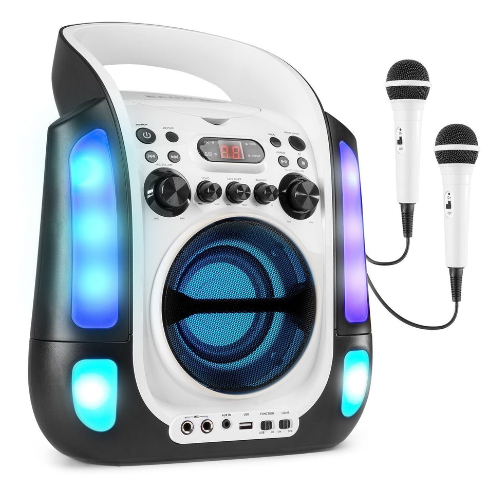 Fenton SBS30W - Sistema Karaoke con CD y 2 micros Blanco - Tempo Shop