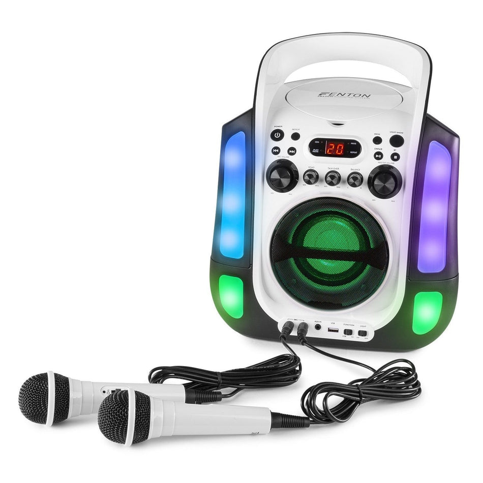 Fenton SBS30W - Sistema Karaoke con CD y 2 micros Blanco - Tempo Shop