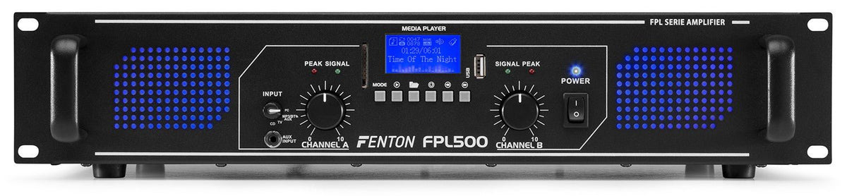 Fenton FPL500 - Amplificador Digital LED azules + EQ - Tempo Shop