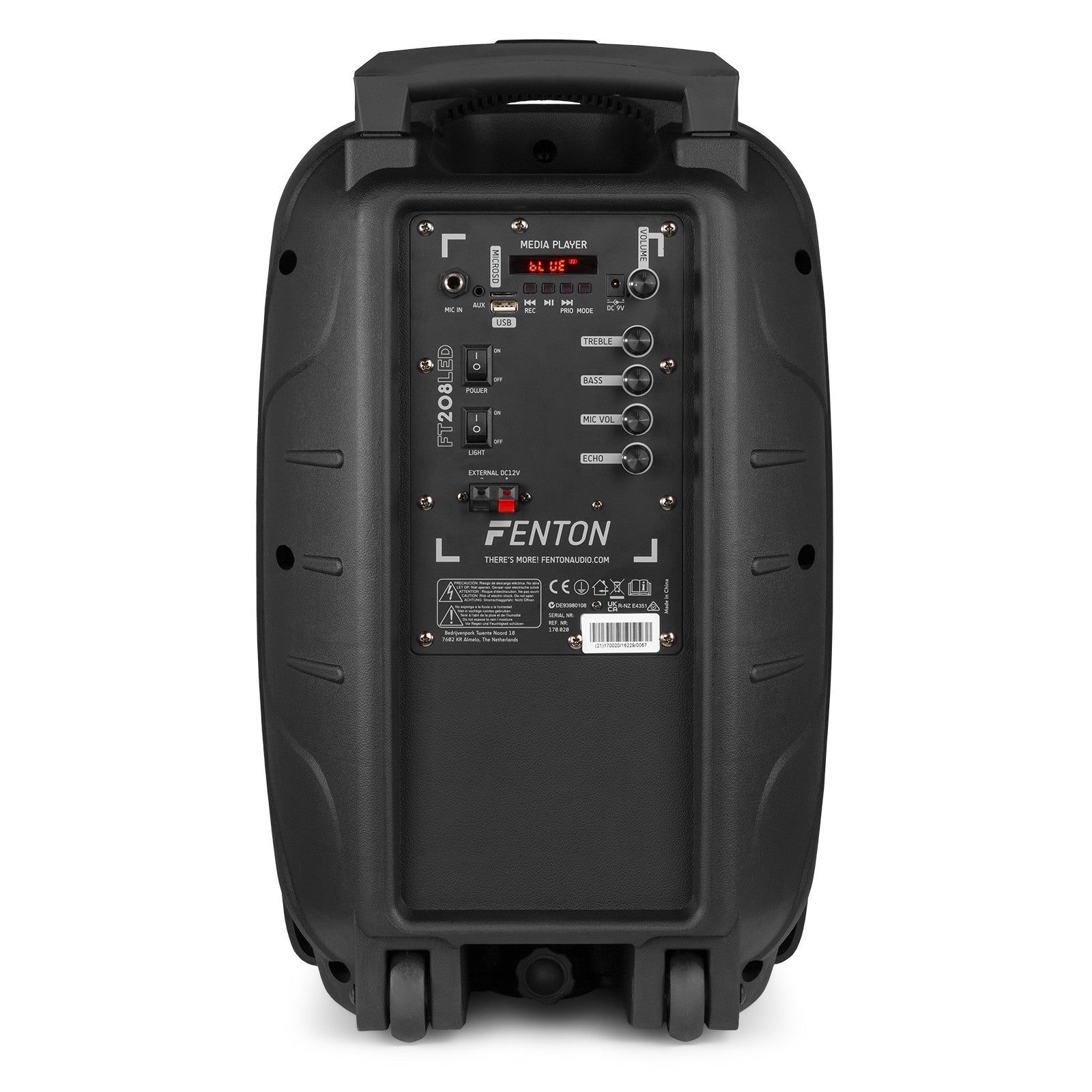 Fenton FT208LED - Sistema portátil de sonido 2x 8" - Tempo Shop