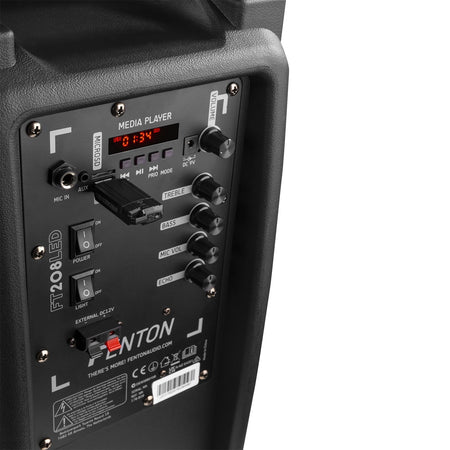 Fenton FT208LED - Sistema portátil de sonido 2x 8" - Tempo Shop