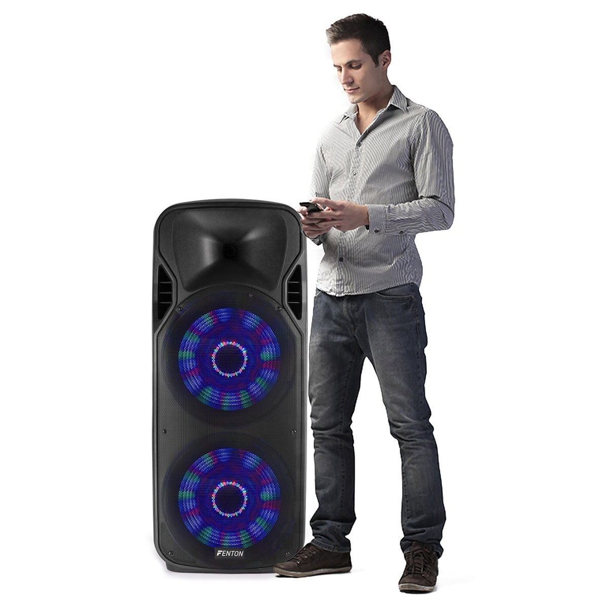 Fenton FT215LED - Bafle Activo doble 15" 1600W - Tempo Shop