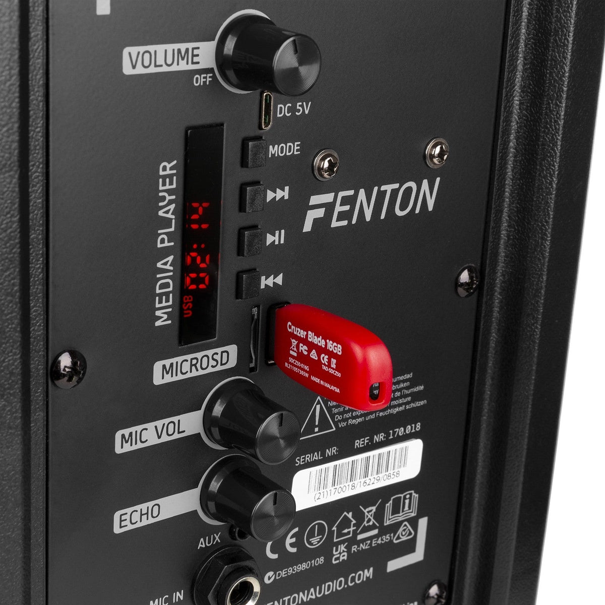 Fenton FT8LED - MK2 - Sistema portátil de sonido 8" - Tempo Shop