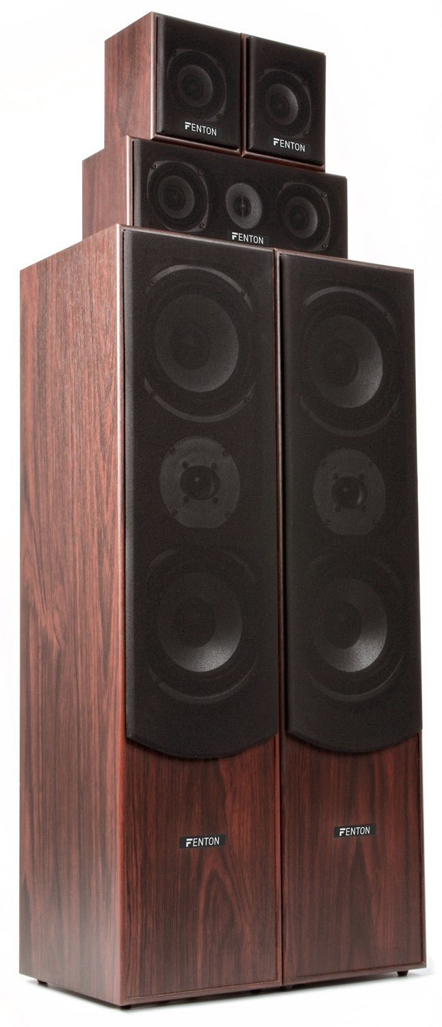Fenton HF5W - Sistema Home Theatre 5.0 - Nogal - Tempo Shop