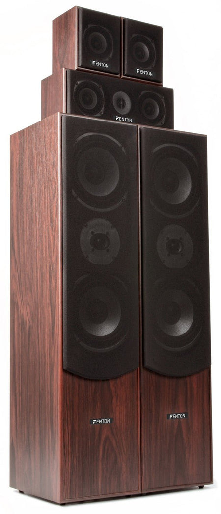 Fenton HF5W - Sistema Home Theatre 5.0 - Nogal - Tempo Shop