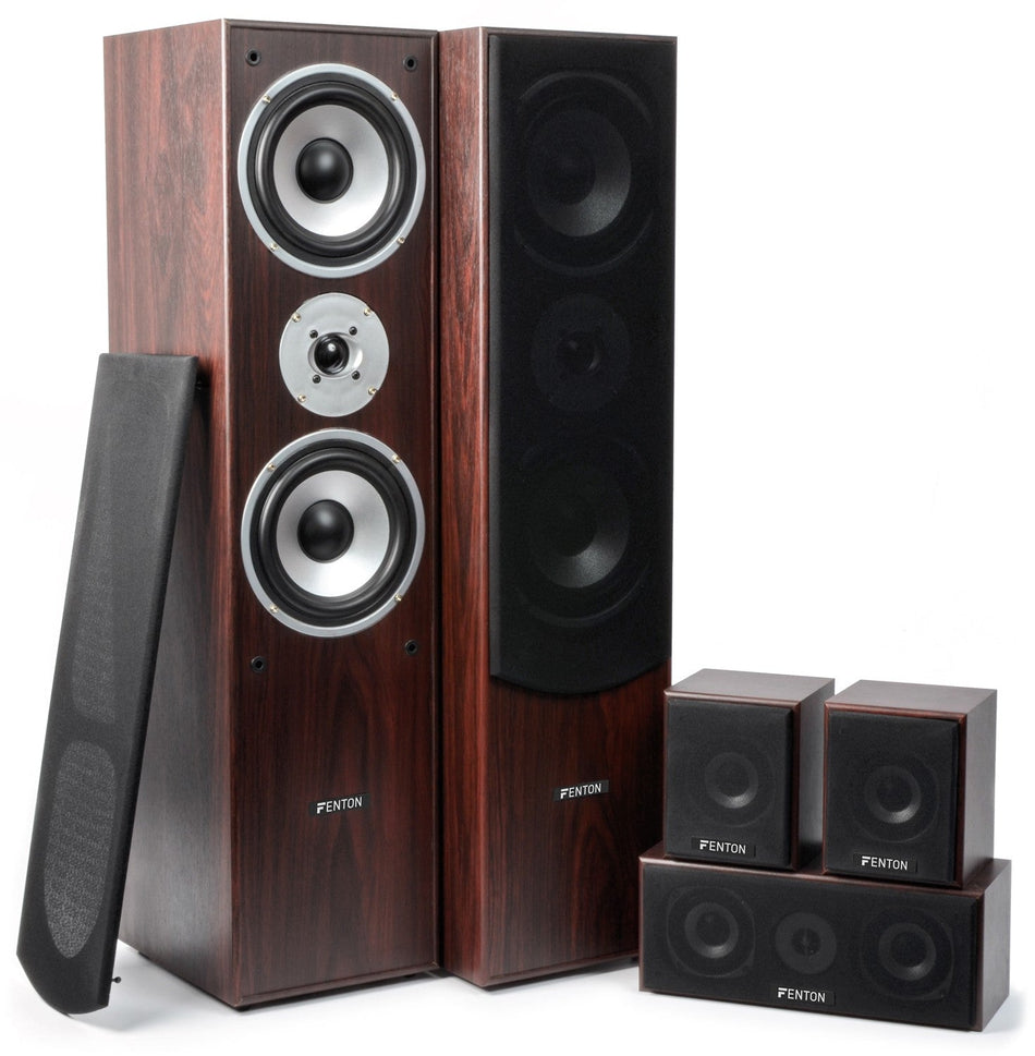 Fenton HF5W - Sistema Home Theatre 5.0 - Nogal - Tempo Shop