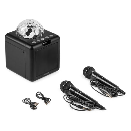 Fenton KAR15B - Altavoz Karaoke con 2 micrófonos Negro - Tempo Shop