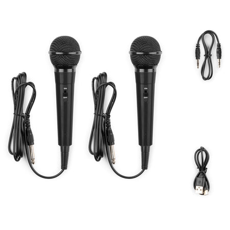 Fenton KAR15B - Altavoz Karaoke con 2 micrófonos Negro - Tempo Shop