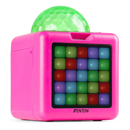 Fenton KAR15P - Altavoz Karaoke con 2 micrófonos Pink - Tempo Shop