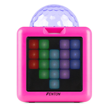 Fenton KAR15P - Altavoz Karaoke con 2 micrófonos Pink - Tempo Shop