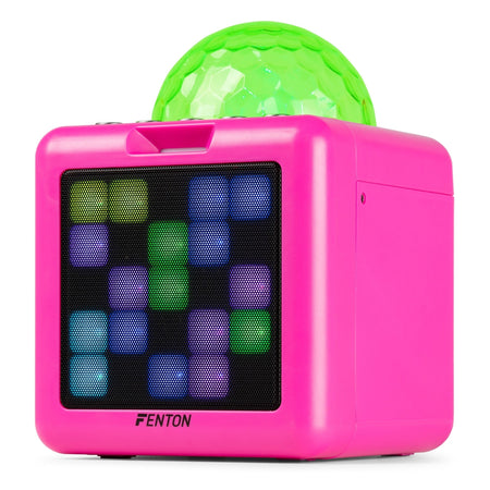 Fenton KAR15P - Altavoz Karaoke con 2 micrófonos Pink - Tempo Shop