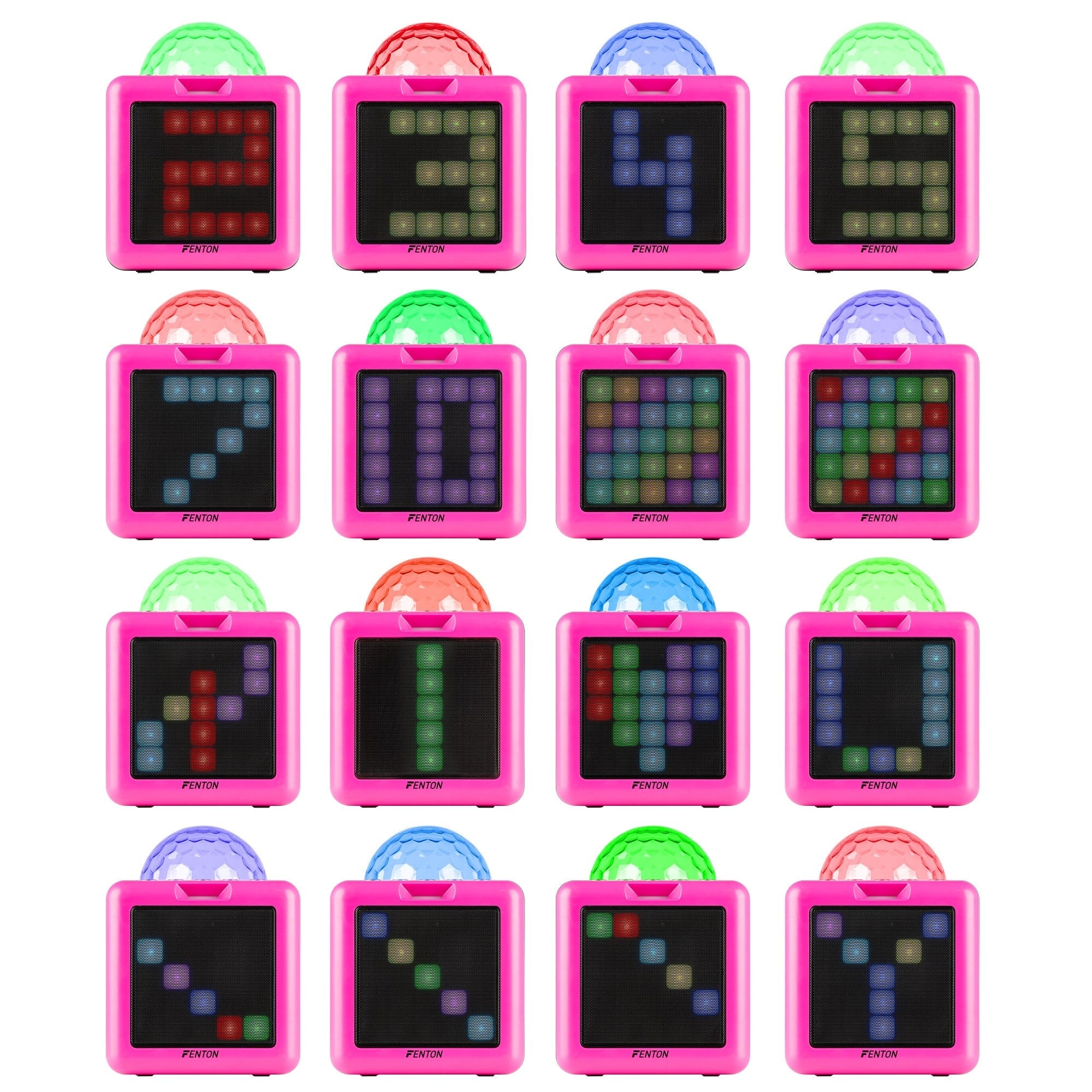 Fenton KAR15P - Altavoz Karaoke con 2 micrófonos Pink - Tempo Shop