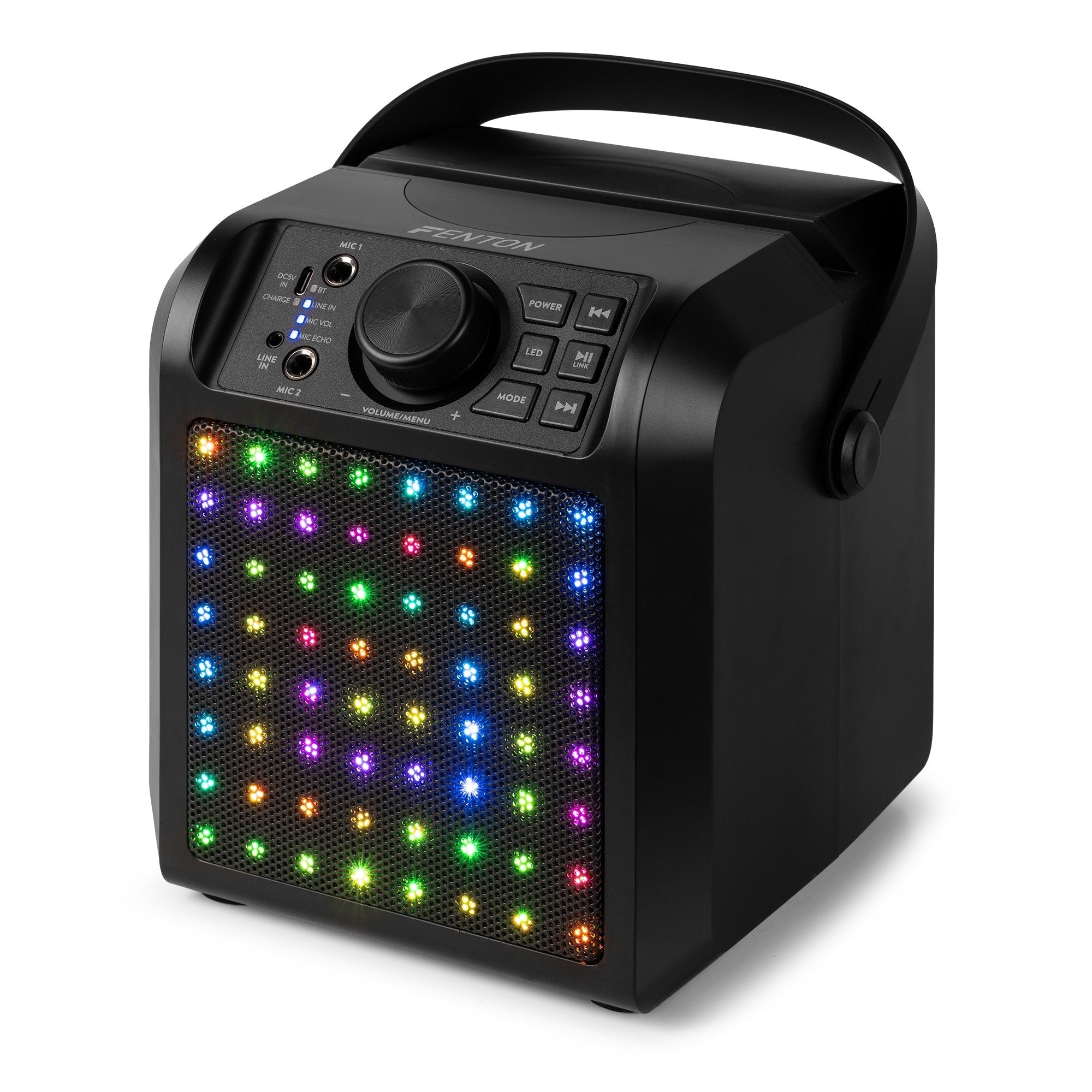 Fenton KAR50B - Altavoz Karaoke con efecto de luz LED Negro - Tempo Shop