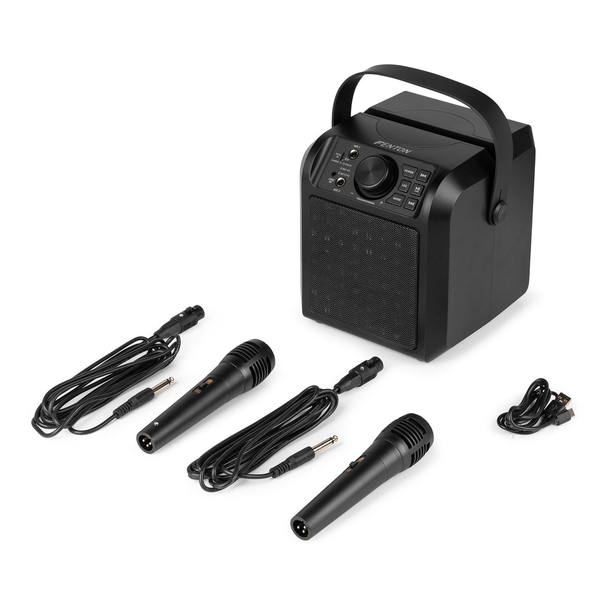 Fenton KAR50B - Altavoz Karaoke con efecto de luz LED Negro - Tempo Shop