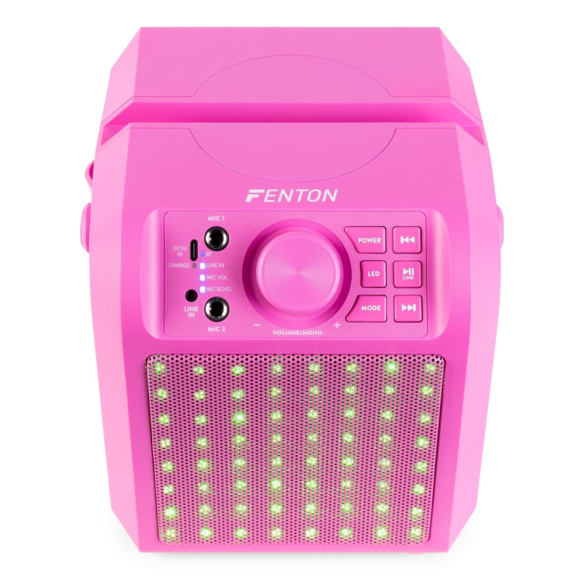 Fenton KAR50P - Altavoz Karaoke con efecto de luz LED Rosa - Tempo Shop