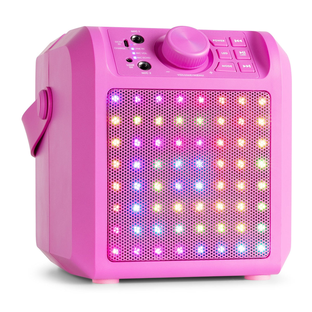 Fenton KAR50P - Altavoz Karaoke con efecto de luz LED Rosa - Tempo Shop