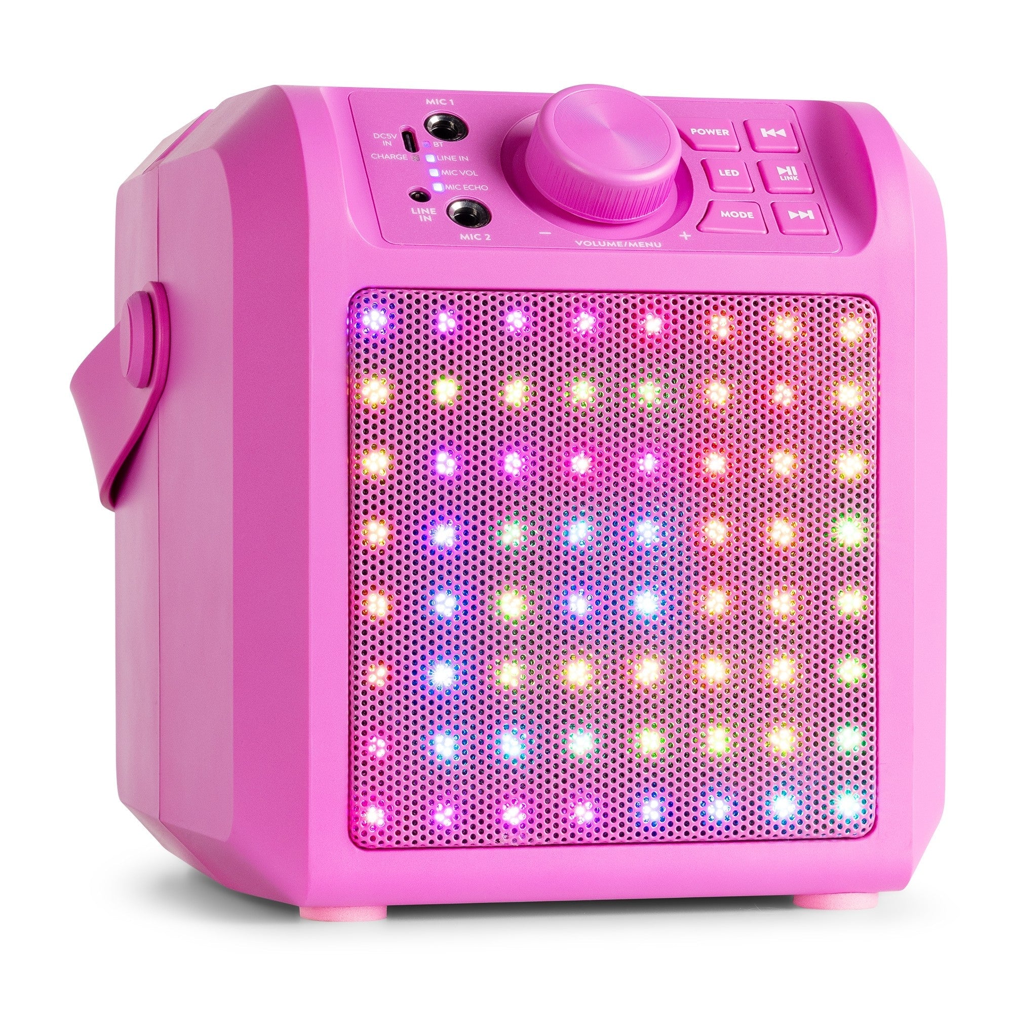 Fenton KAR50P - Altavoz Karaoke con efecto de luz LED Rosa - Tempo Shop