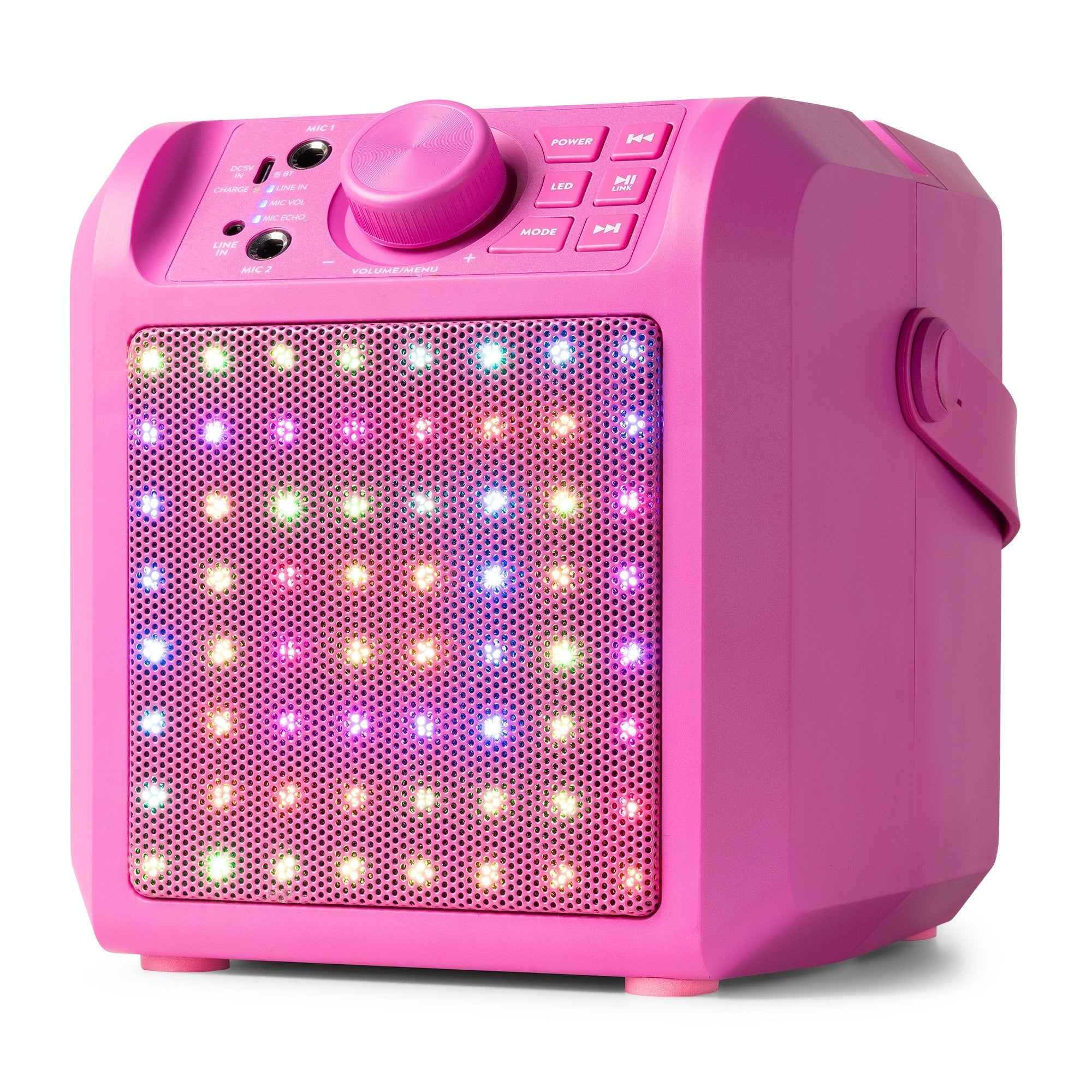 Fenton KAR50P - Altavoz Karaoke con efecto de luz LED Rosa - Tempo Shop