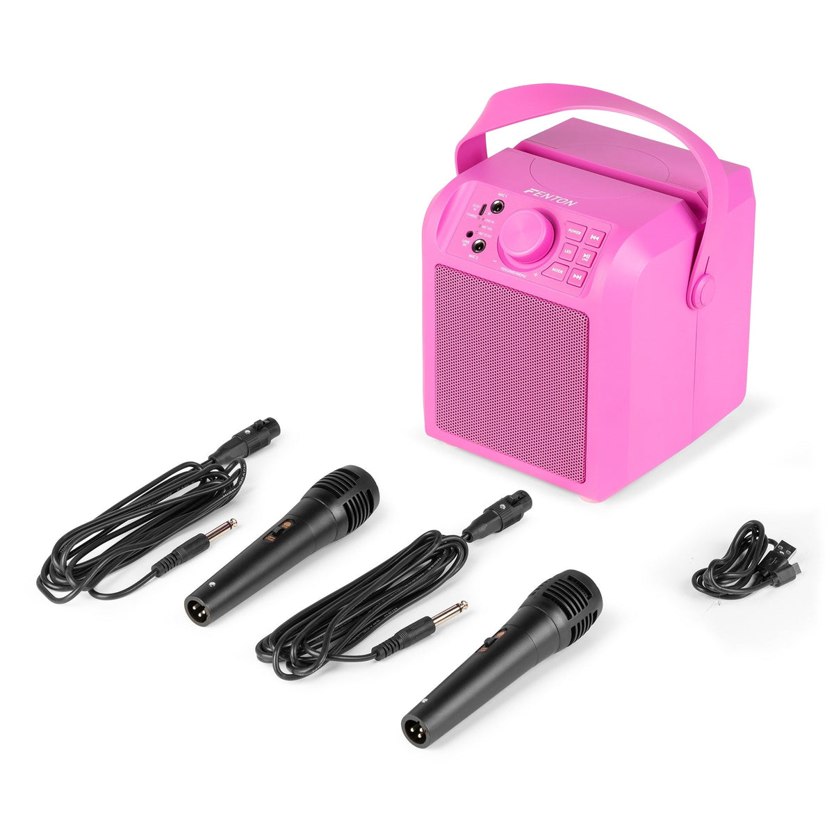 Fenton KAR50P - Altavoz Karaoke con efecto de luz LED Rosa - Tempo Shop