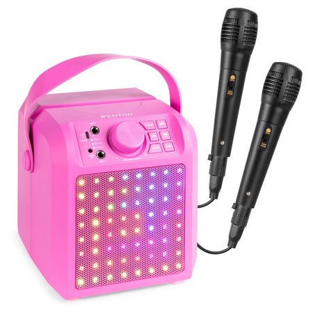 Fenton KAR50P - Altavoz Karaoke con efecto de luz LED Rosa - Tempo Shop