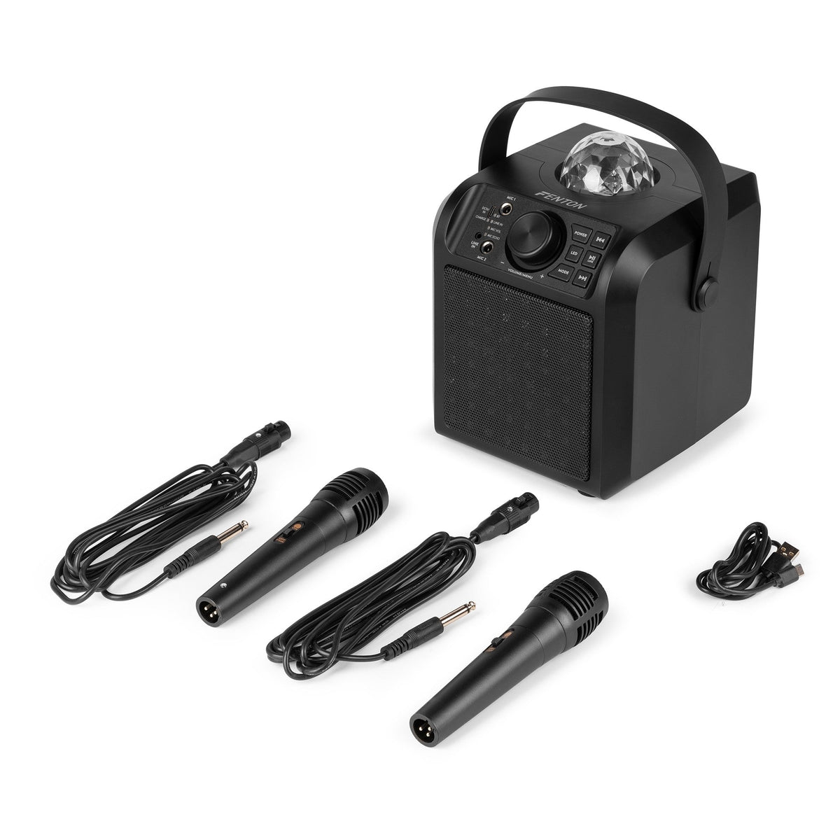 Fenton KAR55B - Altavoz Karaoke con LED Jelly Ball Negro - Tempo Shop