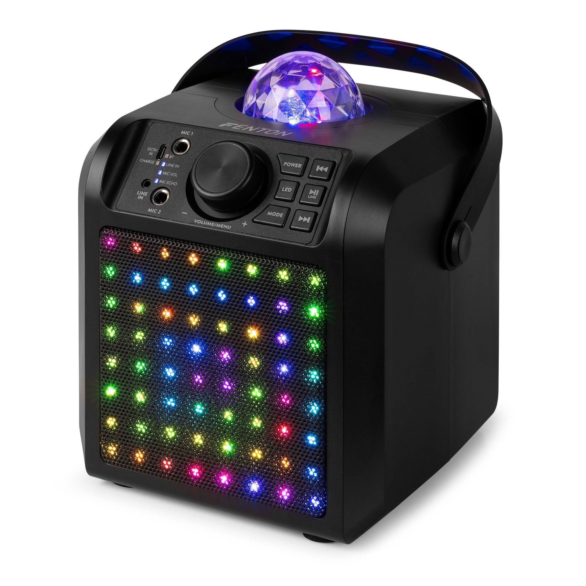 Fenton KAR55B - Altavoz Karaoke con LED Jelly Ball Negro - Tempo Shop