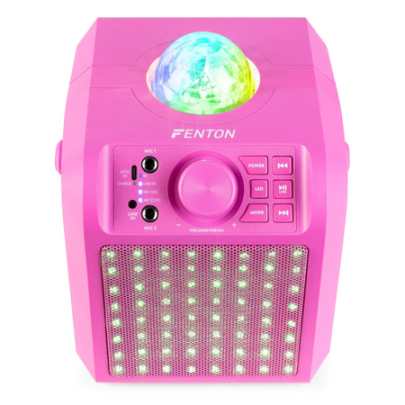 Fenton KAR55P - Altavoz Karaoke con LED Jelly Ball Rosa - Tempo Shop