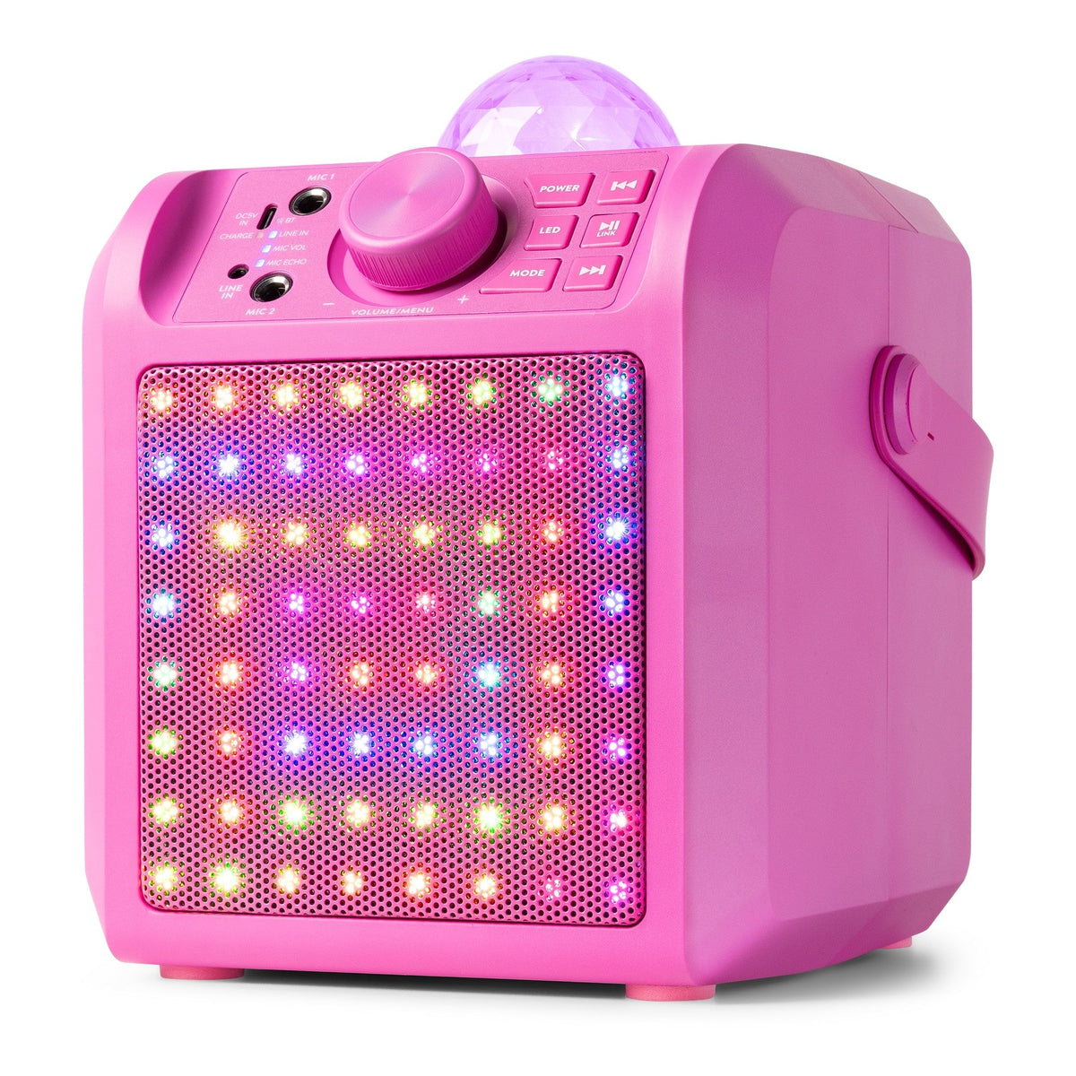 Fenton KAR55P - Altavoz Karaoke con LED Jelly Ball Rosa - Tempo Shop