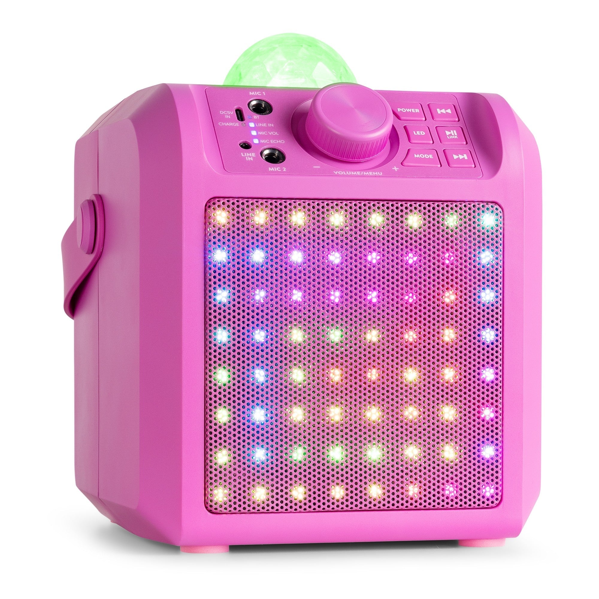 Fenton KAR55P - Altavoz Karaoke con LED Jelly Ball Rosa - Tempo Shop
