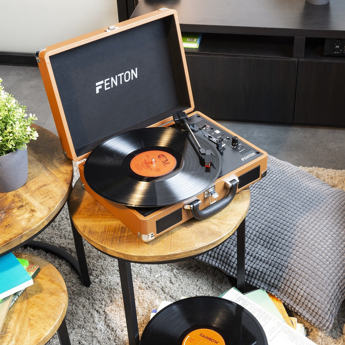 Fenton RP115F - Maleta reproductor giradiscos Marrón - Tempo Shop