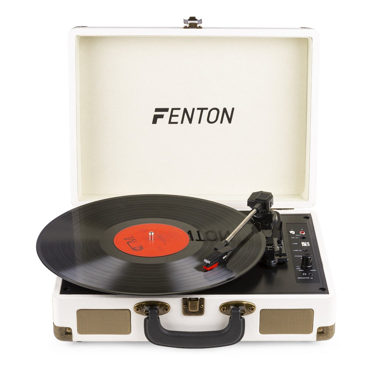 Fenton RP115G - Maleta reproductor giradiscos con BT Creme - Tempo Shop